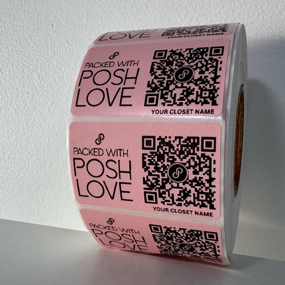 100 Custome 2" Stickers w/ Your Poshmark QR Code packed with posh love sticker - Picture 3 of 10